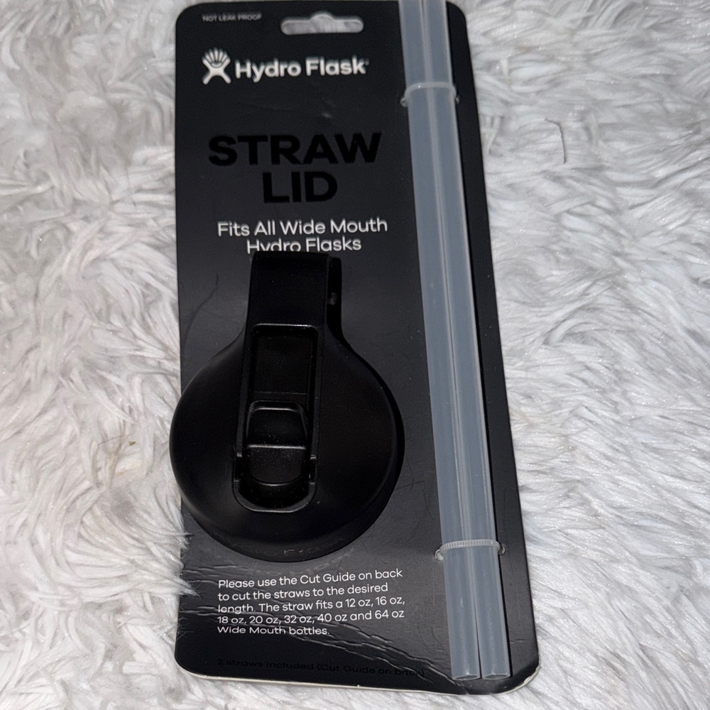 Hydro Flask Black Straw Lid with Clear Straw